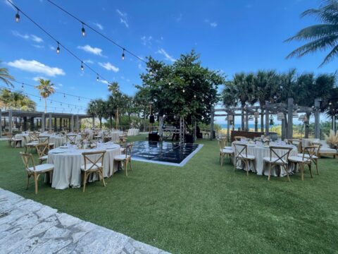 Wedding celebration at the North Tower Lawn