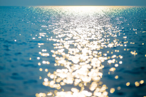 water horizon at sunset